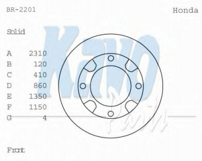 KAVO PARTS br2201 -  Тормозной диск